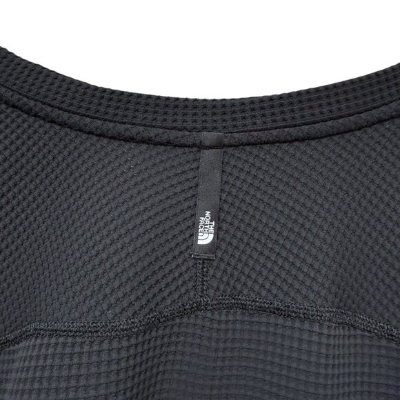 The North Face Mens Henley XXL Black Waffle Knit Long Sleeve Shirt Logo - Picture 6 of 11